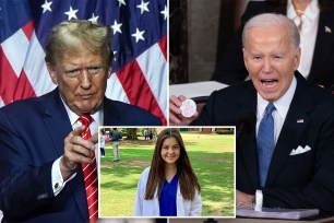 Donald Trump ripped President Biden for butchering Laken Riley's name during his State of the Union address.