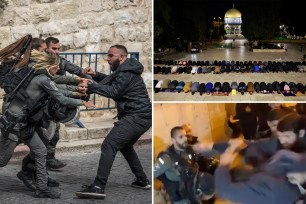 Officers clashed with Muslim worshipers congregating at the Al Aqsa mosque in Jerusalem, marking a violent start to the Islamic holy month of Ramadan and heightening tensions between Israelis and Palestinians.