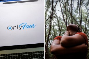 Onlyfans logo on laptop