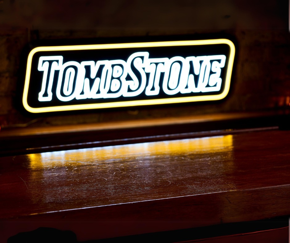 Tombstone neon sign