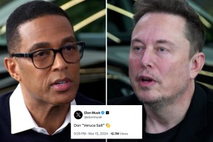 Don Lemon and Elon Musk standing in a collage.