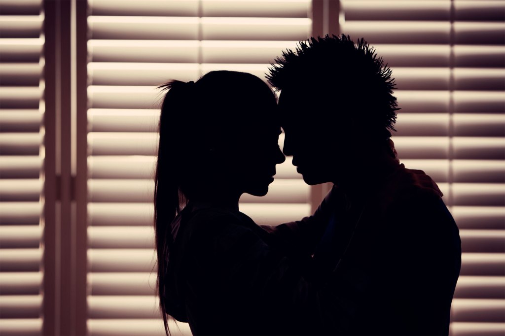 Silhouette of a man and woman