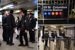 The victim was standing on the northbound A and C train platform at Columbus Circle around 10:10 p.m. when another straphanger approached him and asked him for $1, cops said. 