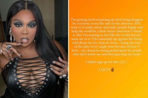 Lizzo says she 'quits,' tired of being 'dragged' by public: 'Didn't sign up for this s--t'