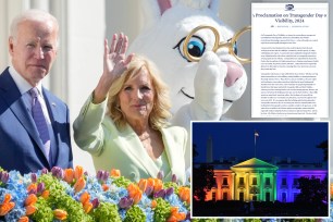 Joe Biden and Jill Biden waving in front of a white house