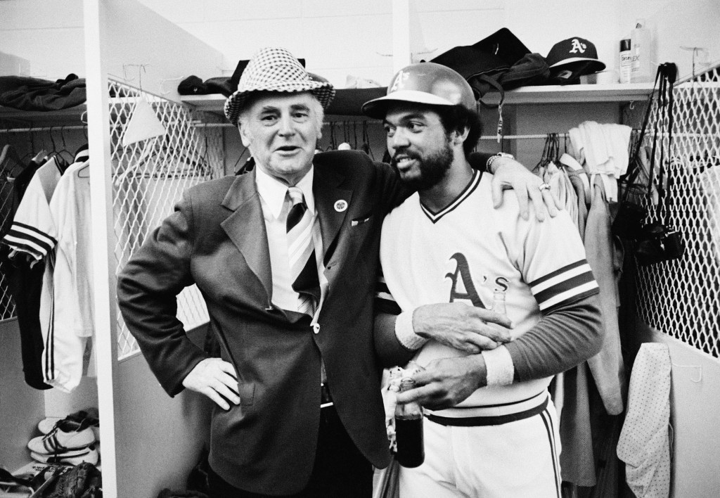 Charlie Finley (left) was known for some interesting baseball innovations.