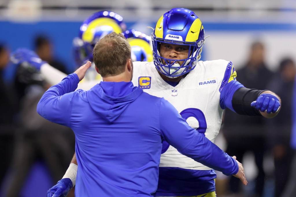 Sean McVay (l) and Aaron Donald (r).