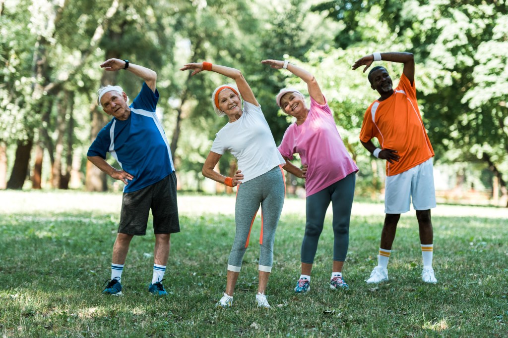 Dr. Azar says many times people spend time talking about cardiovascular health —but balance, flexibility and agility are also integral. 