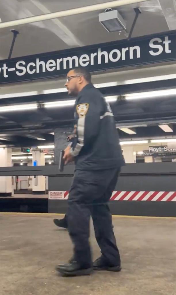 At least four gunshots were heard just as the train pulled into the A/C Hoyt–Schermerhorn Streets station.