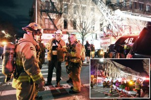 One men was found fatally stabbed in the neck and the other with severe head trauma resulting in death after firefighters put out an apartment blaze in Brooklyn on Sunday