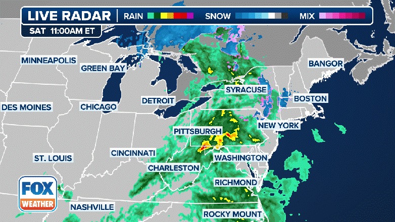 Fox Weather showed where the storm is and where it's heading in the upcoming hours.