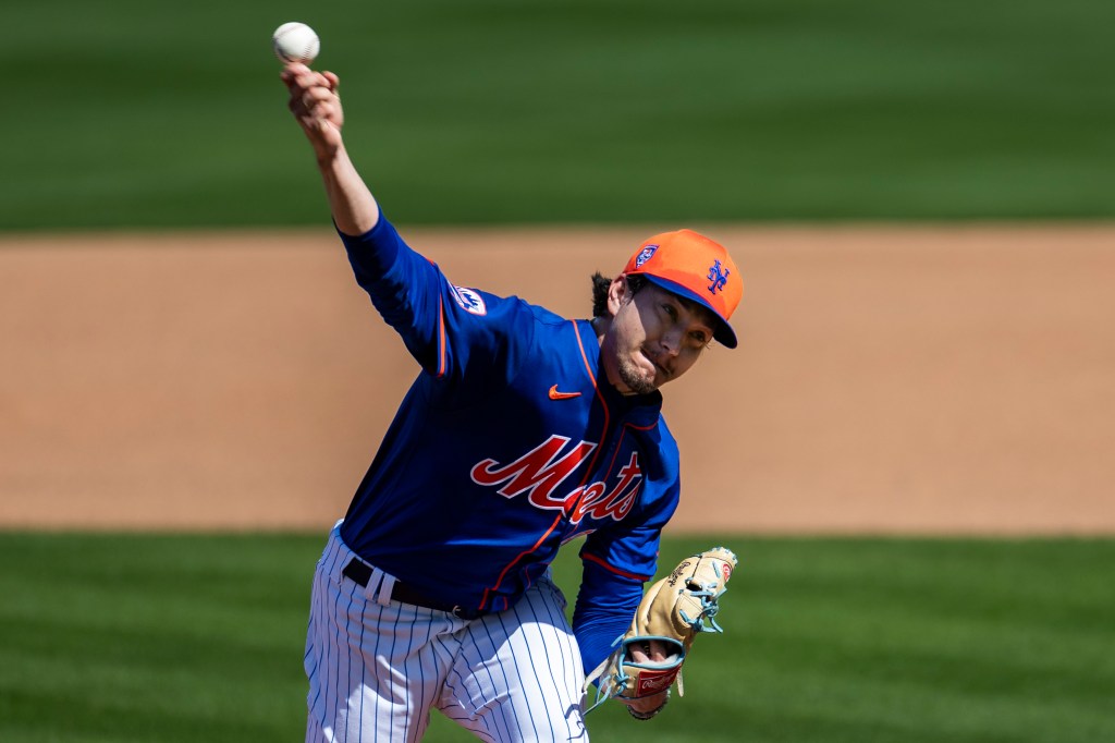 Mets prospect Dominic Hamel throws a pitch earlier in  spring training.