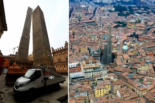 A tower in Bologna, Italy is tilting at an alarming rate, officials warn.