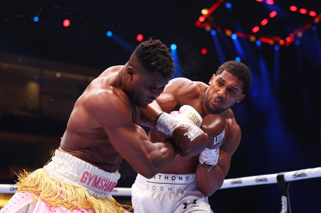 Anthony Joshua knocked out Francis Ngannou in the second round of their bout on March 8, 2024 in Saudi Arabia. 