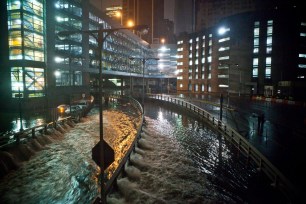 Flooding in the Carey Tunnel in Manhattan during Hurricane Sandy on Oct. 29, 2012.