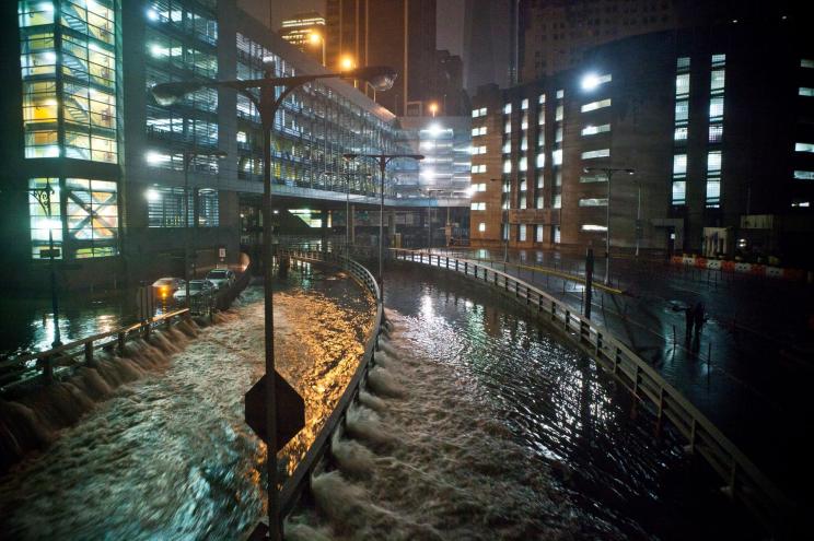 Flooding in the Carey Tunnel in Manhattan during Hurricane Sandy on Oct. 29, 2012.