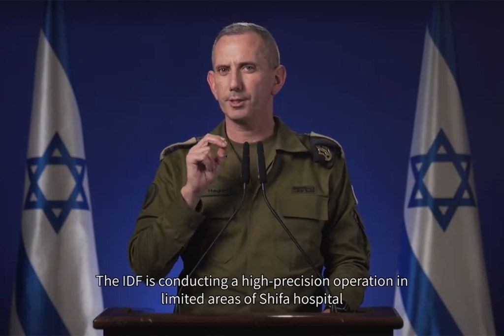 Chief Israeli military spokesperson Daniel Hagari, the chief Israeli military spokesperson, said the army launched a “high-precision operation” in parts of the medical complex. 