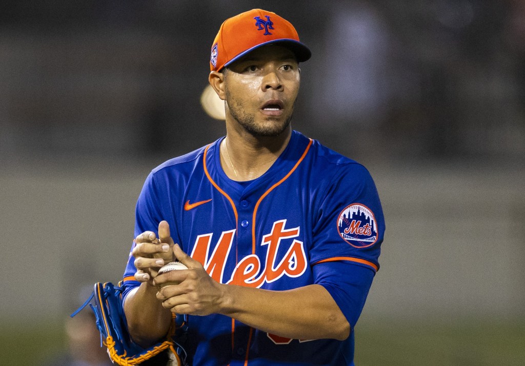 spring training start (above), allowed just one unearned run in three innings in the Mets' 3-1 exhibition win over the Nationals.