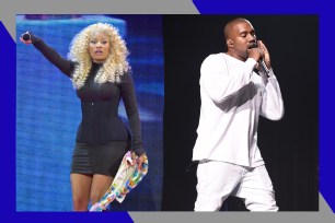 Nicki Minaj (L) and Kanye West are headlining at the 2024 Rolling Loud Festival.