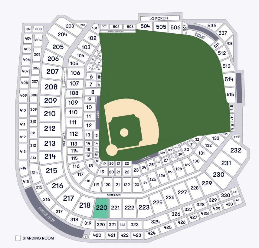 A map of the Chicago Cubs' Wrigley Field.