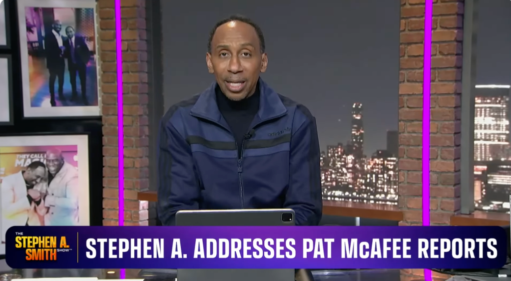 Stephen A. Smith addressed The Post's report about a volatile phone call with Pat McAfee.