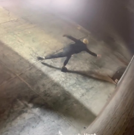The bandit was caught on camera doing a yoga routine and stretching before breaking into the pastry shop at around 3 a.m. on March 3. 