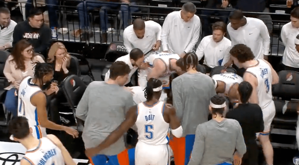 It's unclear what led Biyombo to fall during the game.