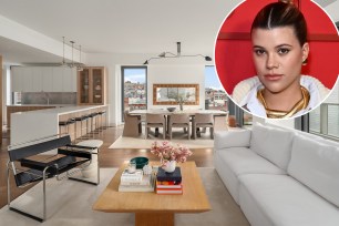 The four-bedroom unit in One Vandam (where Sofia Richie, inset, used to live) comes with its own terrace and eighth-floor views.