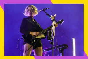 St. Vincent rocks out on guitar.