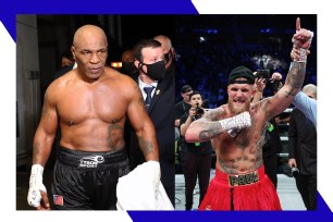 Mike Tyson (L) and Jake Paul will battle at AT&T Stadium on July 20.