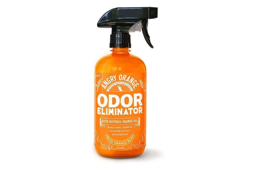 A bottle of odor eliminator for pets