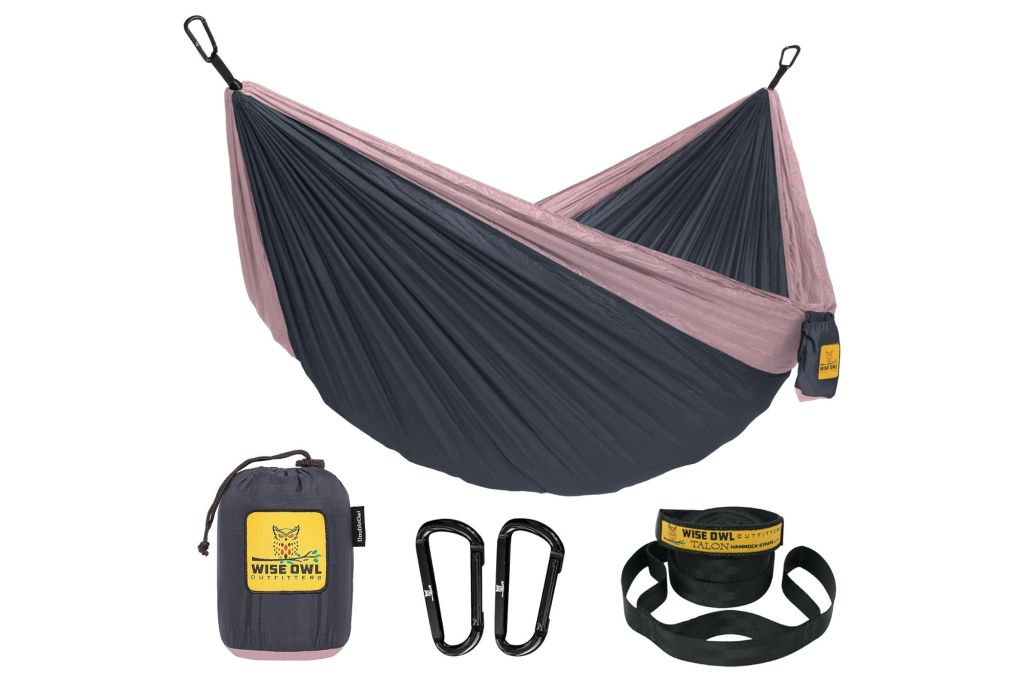 A hammock and travel pack.