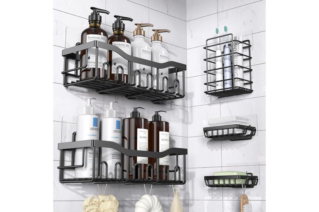 Five different storage racks for the bathroom