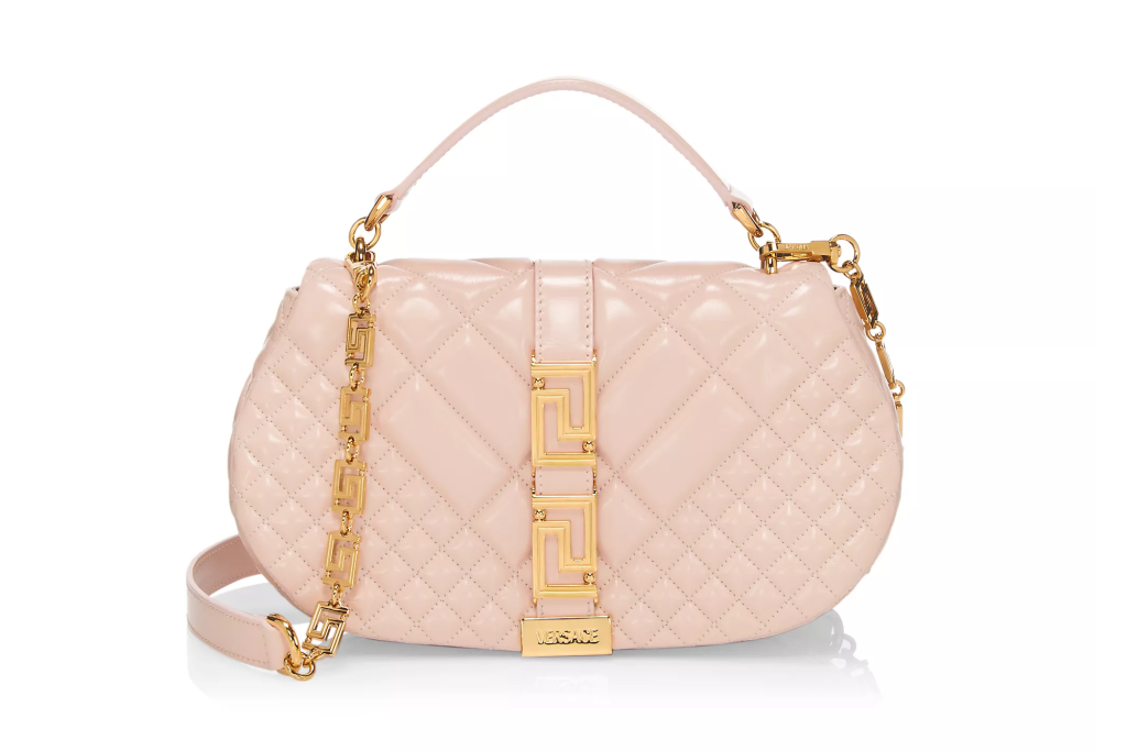 Versace Quilted Leather Top-Handle Bag