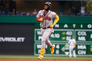 Ronald Acuña Jr. will get his knee examined in Los Angeles after meniscus irritation.