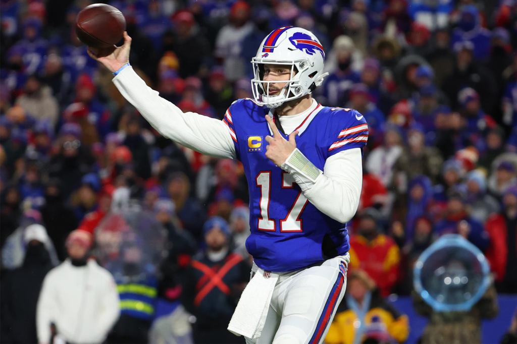 Josh Allen in action for the Bills in January 2023.