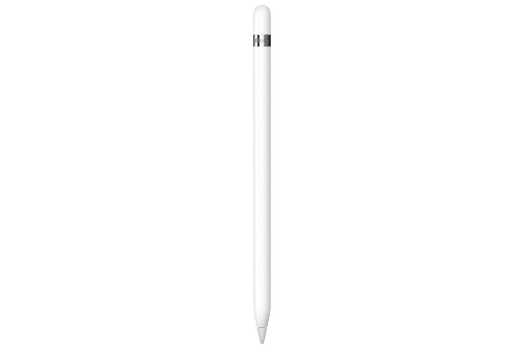 A white Apple Pencil Gen 2 with a silver cap