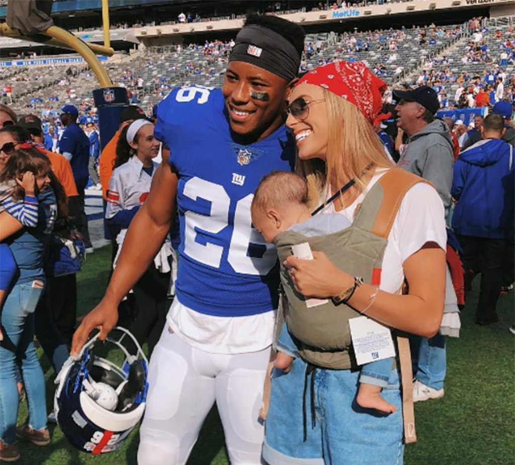 Saquon Barkley and Anna Congdon welcomed daughter Jada in 2018, when the Giants originally drafted the running back.