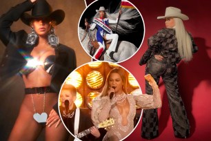 Beyoncé, the cover of "Cowboy Carter," and the singer performing with the Chicks at the 2016 CMAs.