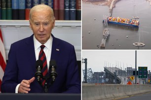 Joe Biden and Francis Scott Key Bridge