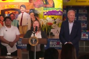 President Biden on Tuesday wandered off stage, beelined toward a baby and sat in the crowd.