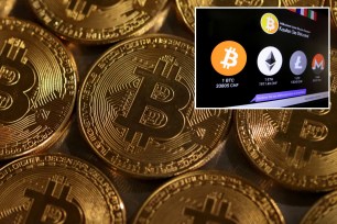Bitcoin logos and exchange rates