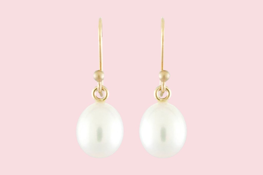 A pair of pearl earrings