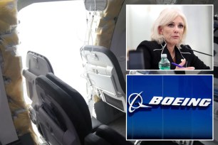 Alaska Airlines jet, NTSB Chair Jennifer Homendy, Boeing logo