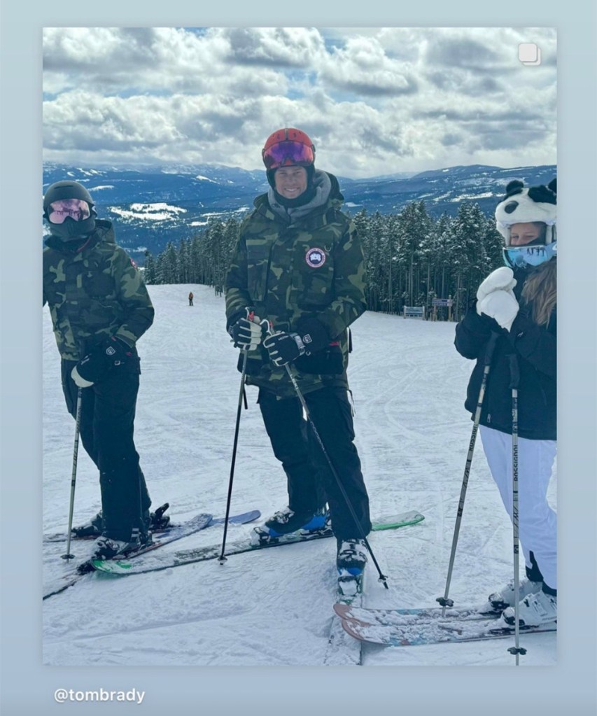 Tom Brady on a ski trip with his kids.