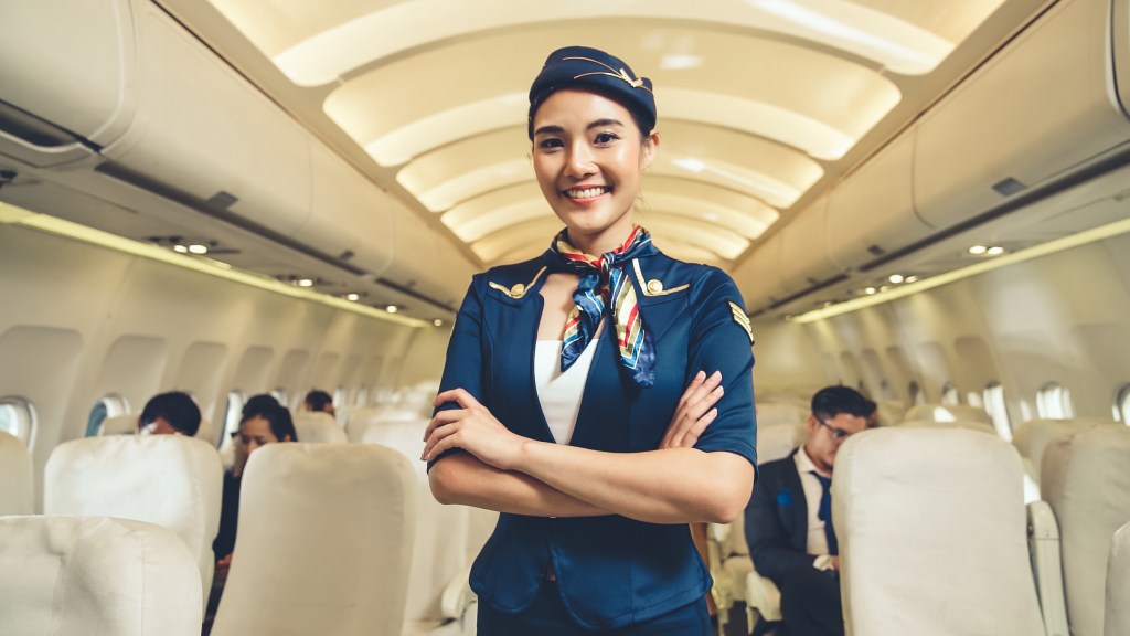 A flight attendant.