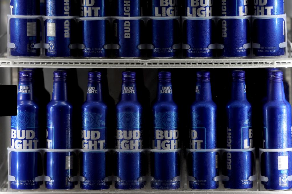 Cans of Bud Light sit in a cooler on the concourse at Oriole Park at Camden Yards during the Baltimore Orioles and Minnesota Twins game on June 30, 2023, in Baltimore.