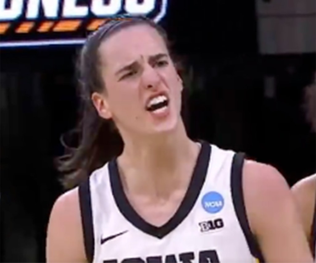 Caitlin Clark was fired up in a messy win over West Virginia in the second round of the NCAA Women’s Tournament on March 25, 2024.