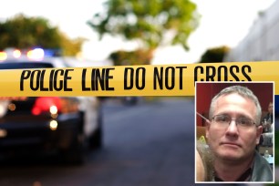 A composite photo of police crime scene and that of a NJ man, whose body was found in the trunk of a car this week.