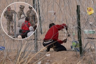 A migrant led dozens of others through the hole — only to be turned back to Mexico by National Guard troops.